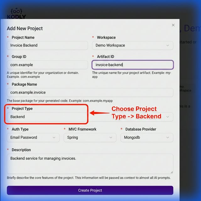 Creating a Backend Project - Kodly Manuals